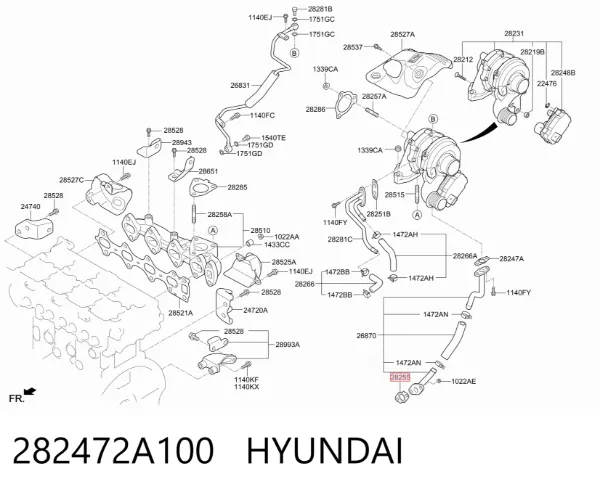 Vedante do compressor 282472A100 Hyundai/Kia