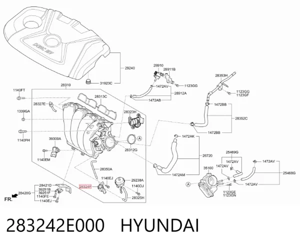 Solenoide da Caixa Automática de Mudança 283242E000 Hyundai/Kia