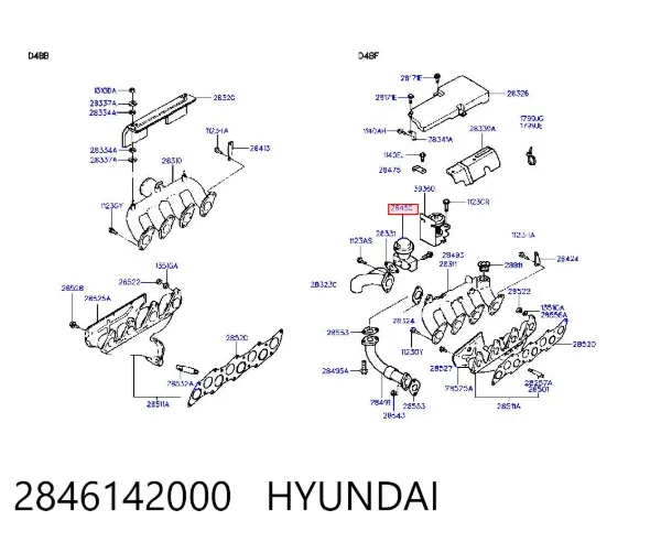 Válvula EGR de recirculação dos gases Hyundai H-1 STAREX Starex