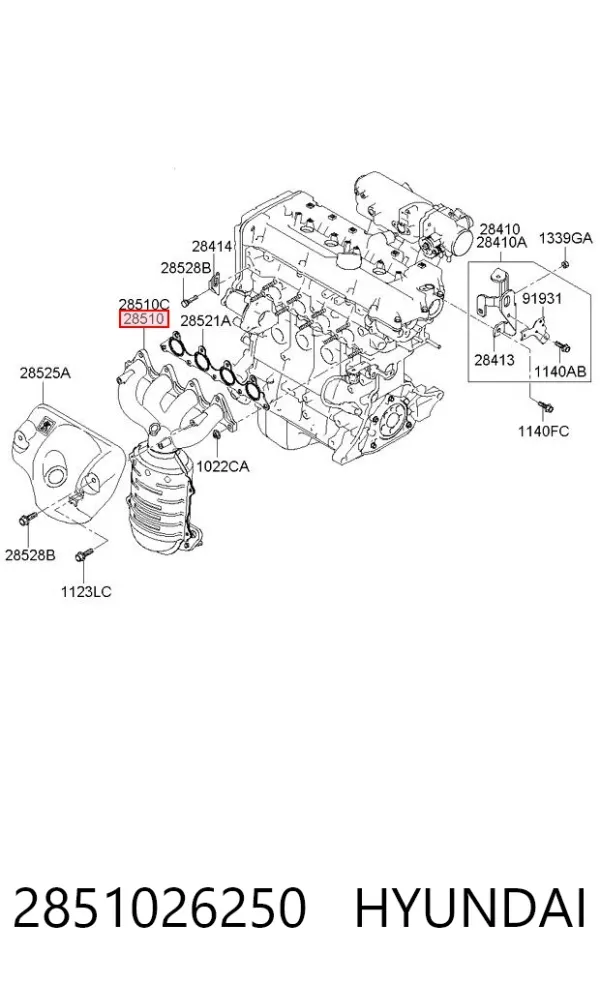 Tubo coletor de escape Hyundai Getz 