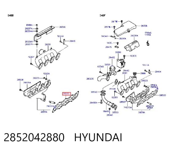 Vedante de tubo coletor de escape Hyundai H-1 STAREX Starex