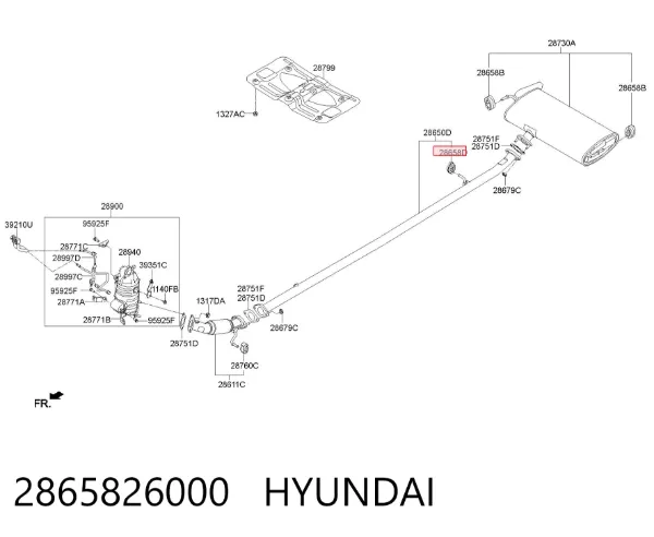 Coxim de fixação do silenciador 2865826000 Hyundai/Kia