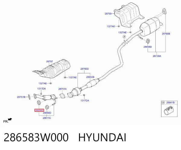 Coxim de fixação do silenciador 286583W000 Hyundai/Kia
