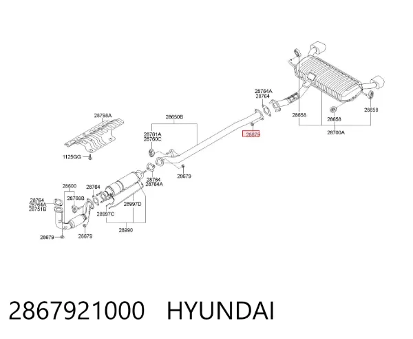 Porca de tubo coletor de escape 2867921000 Hyundai/Kia