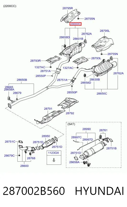 Silenciador, parte traseira 287002B560 Hyundai/Kia