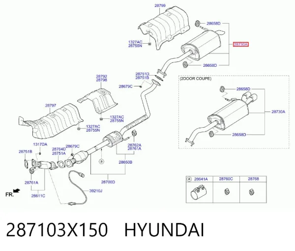 Silenciador, parte traseira Hyundai Elantra V