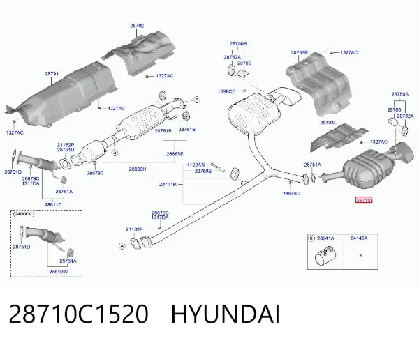 Silenciador, parte traseira Hyundai Sonata VII