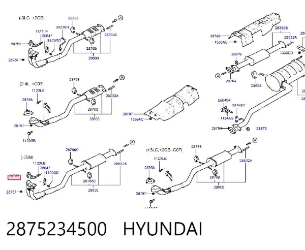 Vedante de tubo de admissão do silenciador 2875234500 Hyundai/Kia