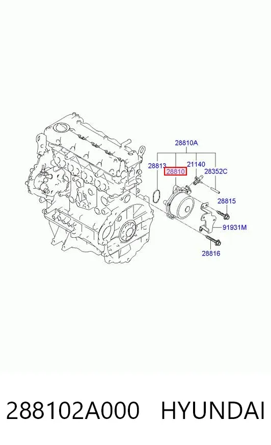 Bomba a vácuo 288102A000 Hyundai/Kia