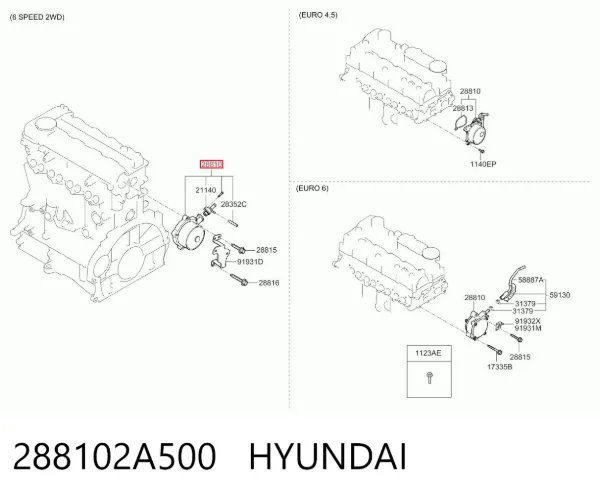 Bomba a vácuo 288102A500 Hyundai/Kia