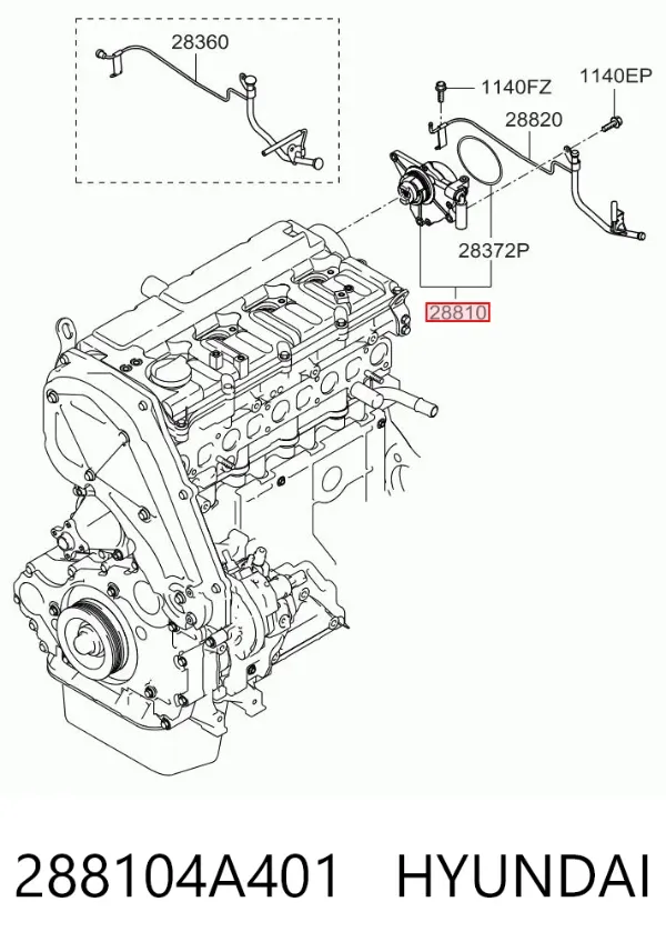 Bomba a vácuo 288104A401 Hyundai/Kia