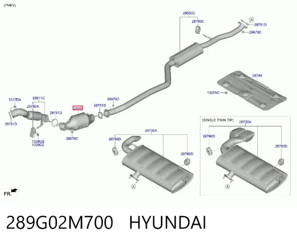 Convertidor - catalisador 289G02M700 Hyundai/Kia