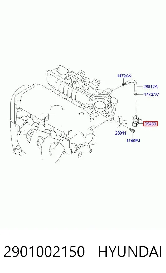 Válvula EGR de recirculação dos gases Hyundai I10 PA