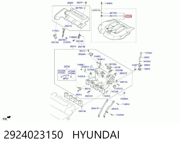 Tampa de motor decorativa Hyundai Tucson I