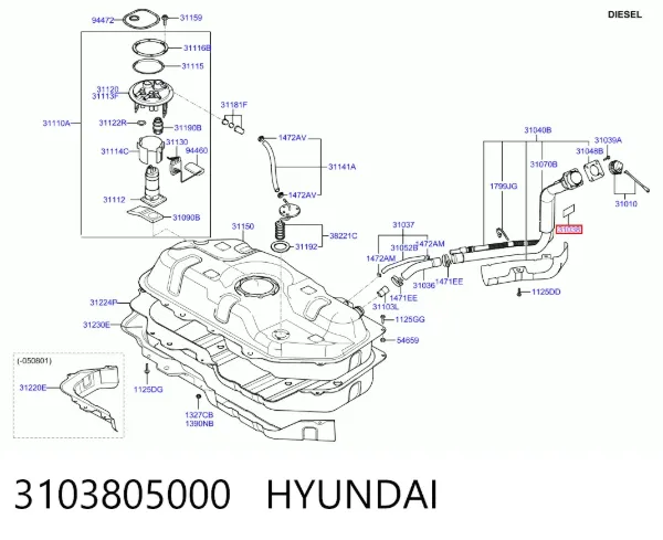 Pistão do kit para 1 cilindro, STD 3103805000 Hyundai/Kia