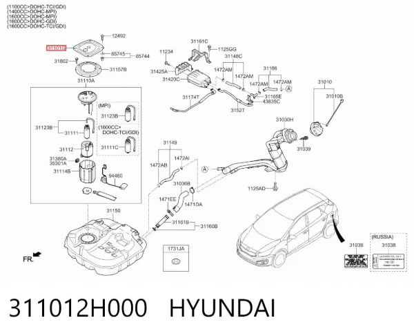  311012H000 Hyundai/Kia