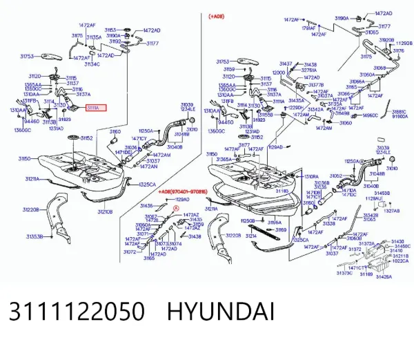 Bomba de combustível elétrica submersível 3111122050 Hyundai/Kia