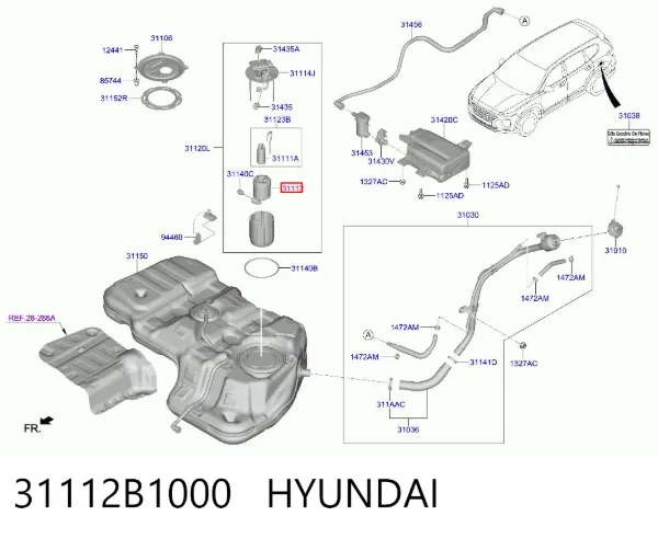 Filtro de combustível 31112B1000 Hyundai/Kia