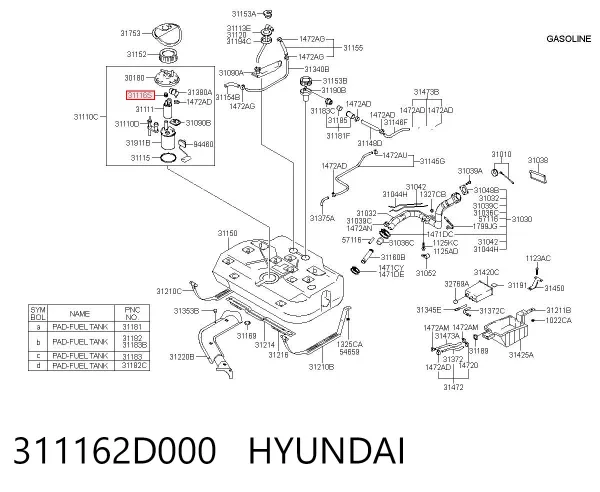 Bucim da Bomba de Combustível de Pressão Alta 311162D000 Hyundai/Kia