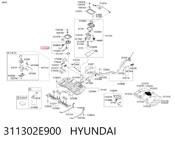 Sensor do nível de combustível no tanque 311302E900 Hyundai/Kia