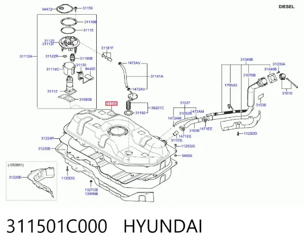 Tanque de combustível Hyundai Getz 