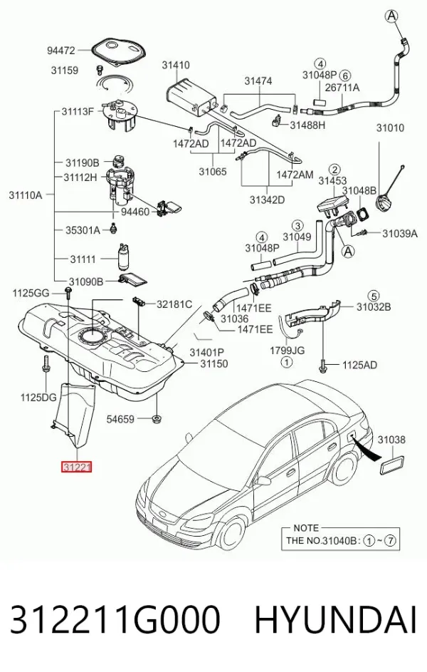  312211G000 Hyundai/Kia