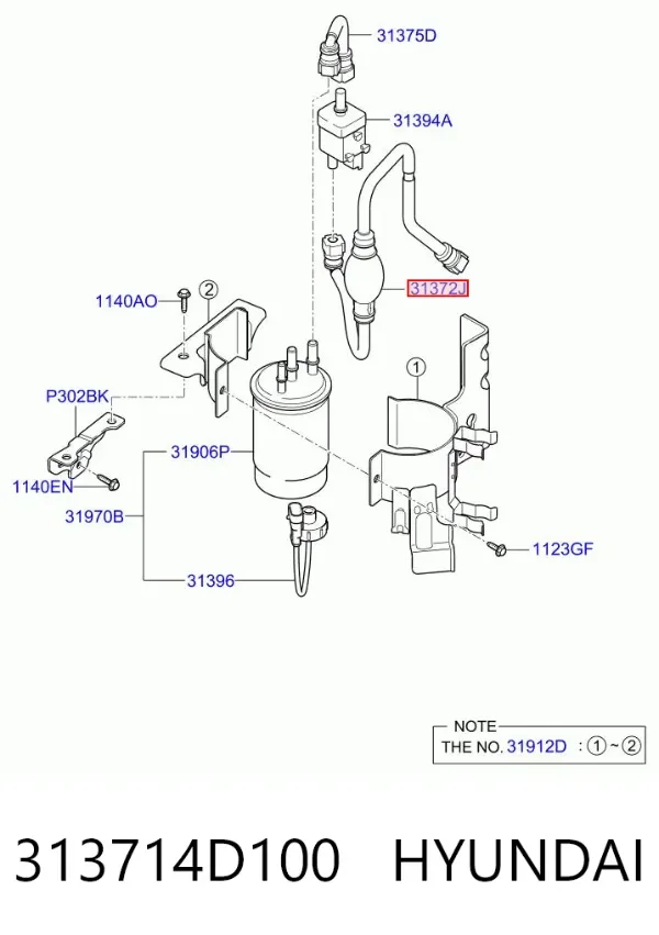 Bomba de combustível de bombeio manual 313714D100 Hyundai/Kia