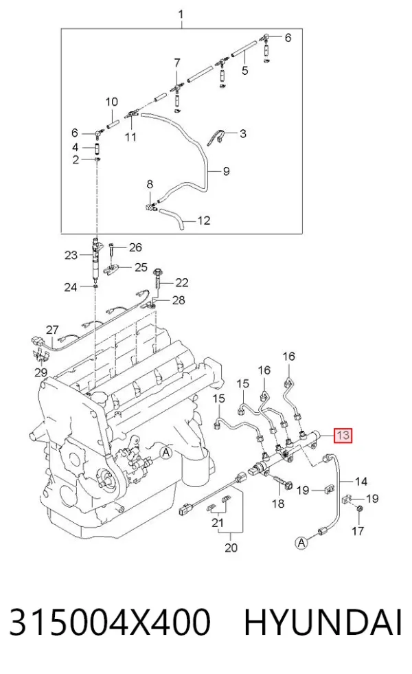 Sensor de pressão de combustível 315004X400 Hyundai/Kia