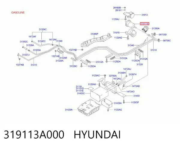 Filtro de combustível 319113A000 Hyundai/Kia