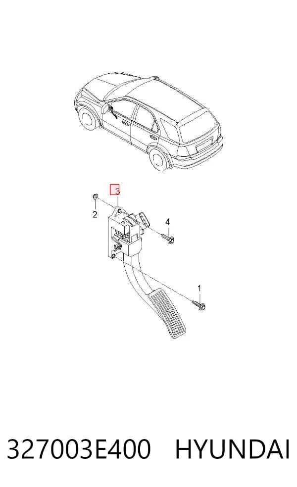Pedal de gás (de acelerador) 327003E400 Hyundai/Kia