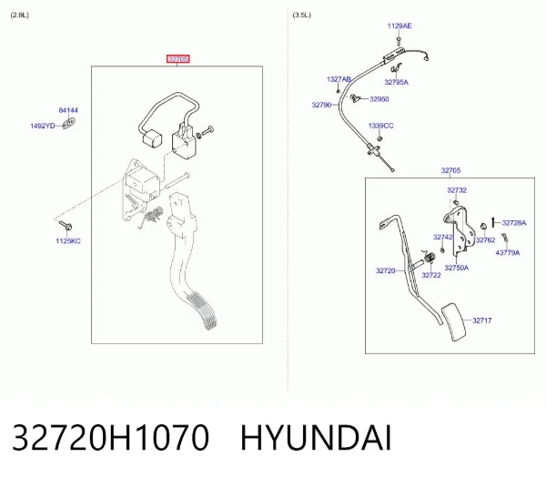 Pedal de gás (de acelerador) Hyundai Terracan HP