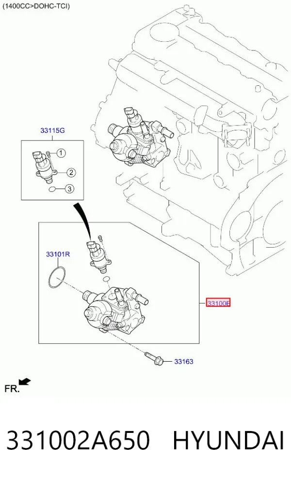 Bomba de combustível de pressão alta 331002A650 Hyundai/Kia