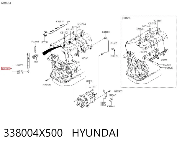 Injetor de injeção de combustível 338004X500 Hyundai/Kia