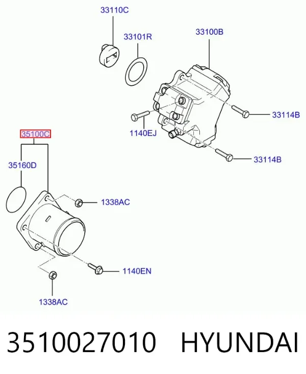 Válvula de borboleta montada 3510027010 Hyundai/Kia