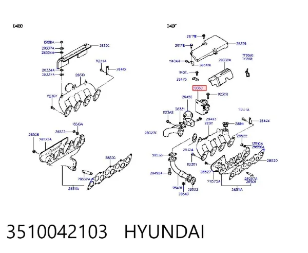 Sensor de posição da válvula de borboleta (potenciômetro) 3510042103 Hyundai/Kia