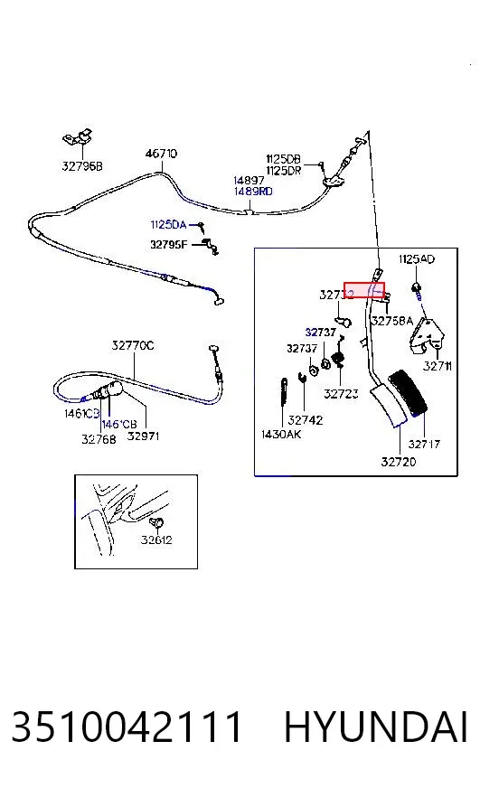 Sensor de posição de pedal de acelerador (de gás) 3510042111 Hyundai/Kia