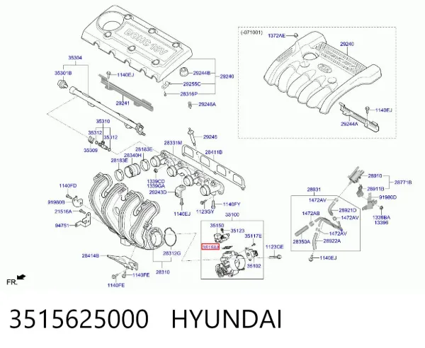 Vedante de válvula (de regulador) de marcha a vácuo 3515625000 Hyundai/Kia