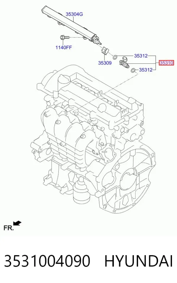 Injetor de injeção de combustível Hyundai I20 ACTIVE