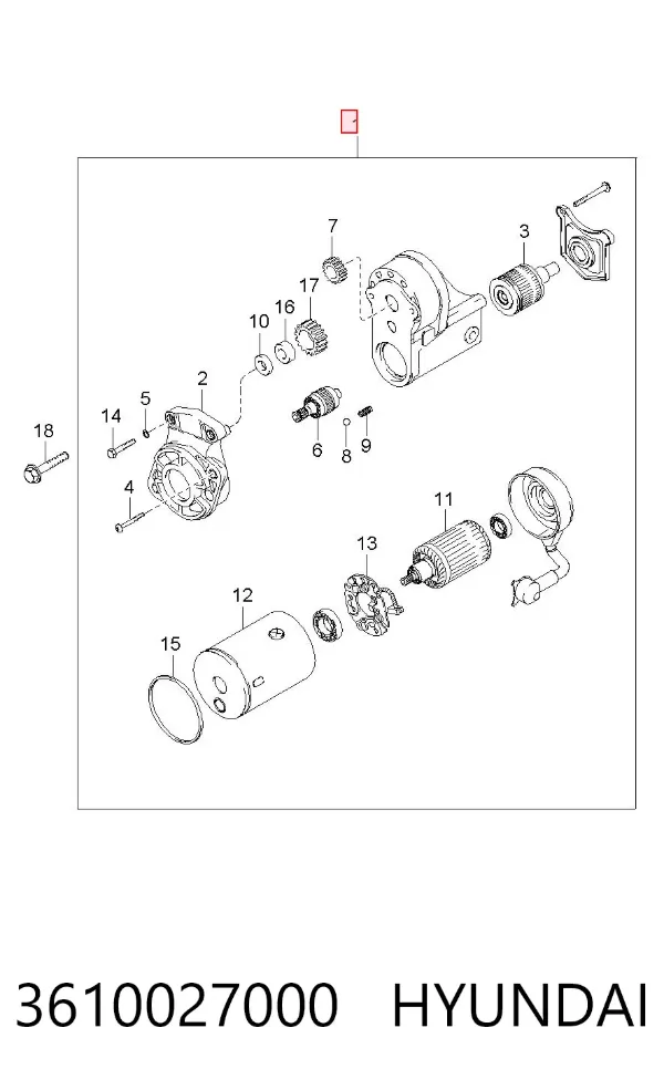 Motor de arranco 3610027000 Hyundai/Kia