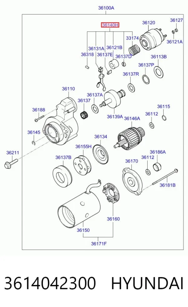 Forquilha do motor de arranco 3614042300 Hyundai/Kia