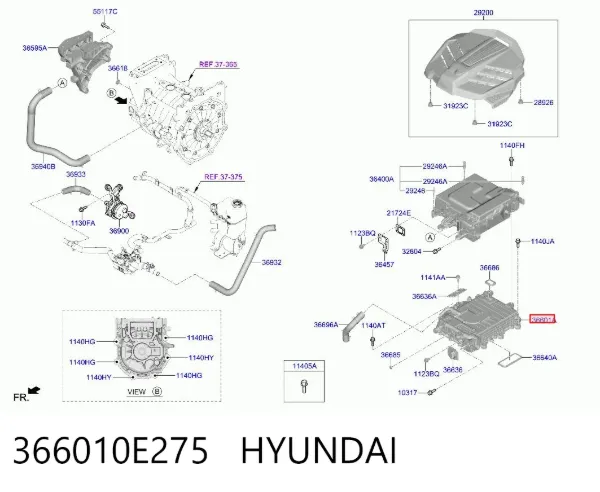 Inversor de corrente 366010E275 Hyundai/Kia
