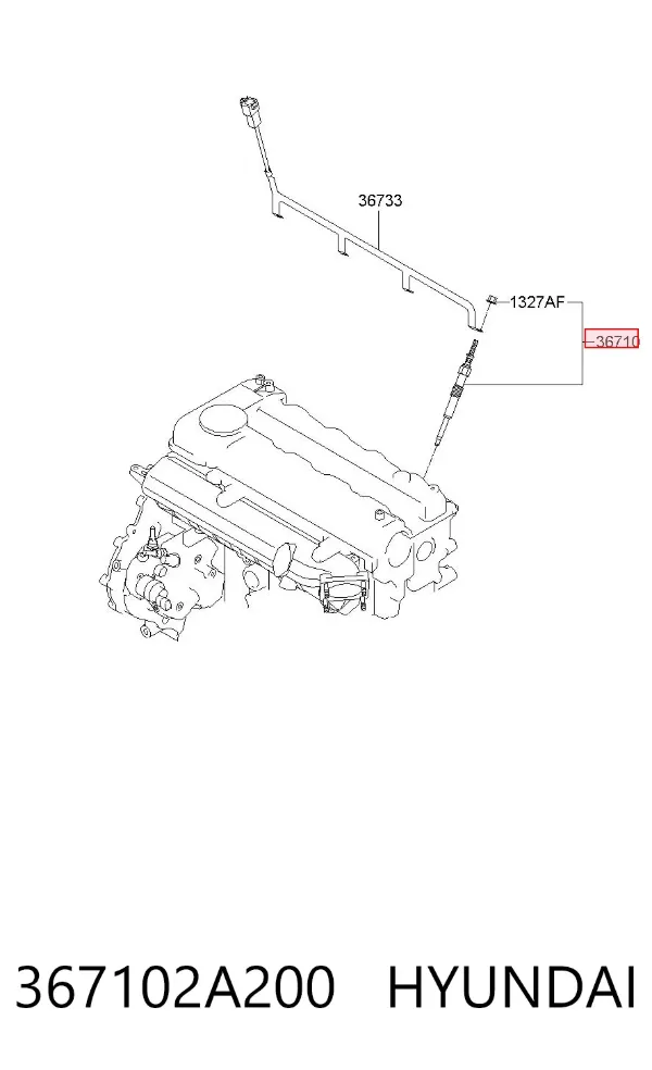 Vela de incandescência 367102A200 Hyundai/Kia