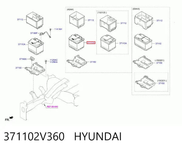 Bateria recarregável (PILHA) 371102V360 Hyundai/Kia