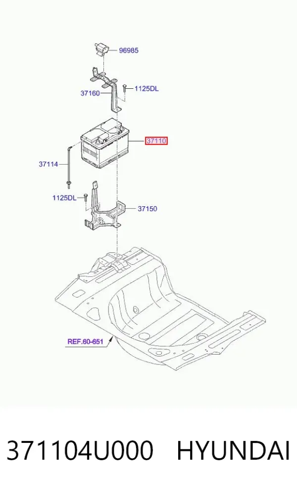 Bateria recarregável (PILHA) 371104U000 Hyundai/Kia