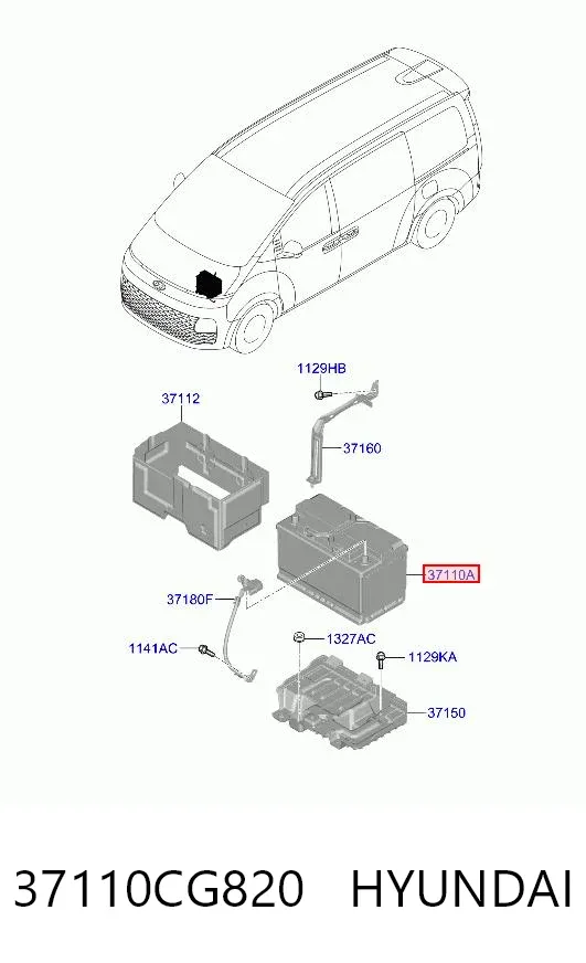 Bateria recarregável (PILHA) 37110CG820 Hyundai/Kia