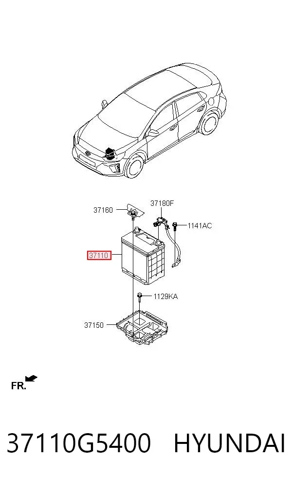 Bateria recarregável (PILHA) 37110G5400 Hyundai/Kia