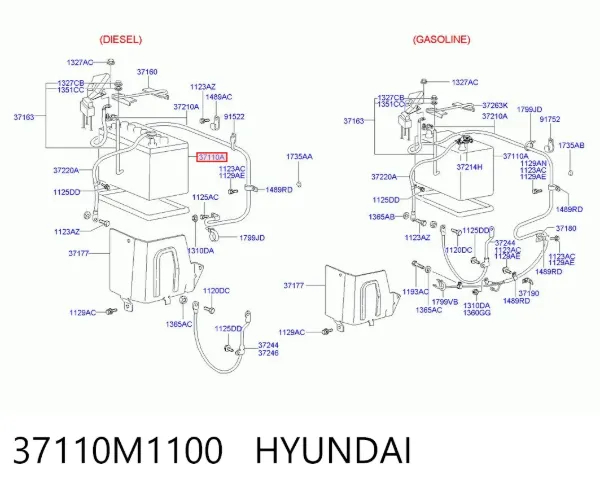 Bateria recarregável (PILHA) 37110M1100 Hyundai/Kia