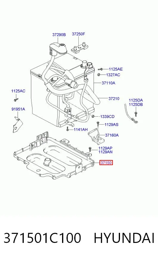 Cárter de bateria recarregável (PILHA) 371501C100 Hyundai/Kia