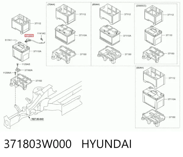 Bateria recarregável (PILHA) 371803W000 Hyundai/Kia