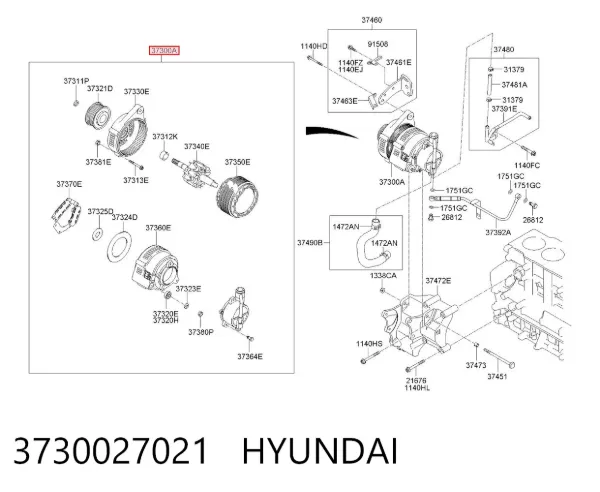 Gerador 3730027021 Hyundai/Kia